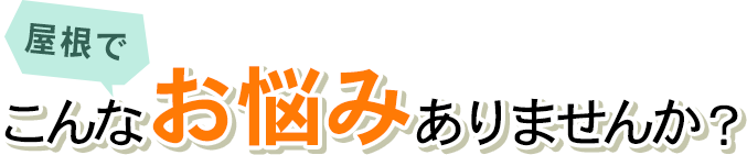 屋根でこんなお悩みありませんか？